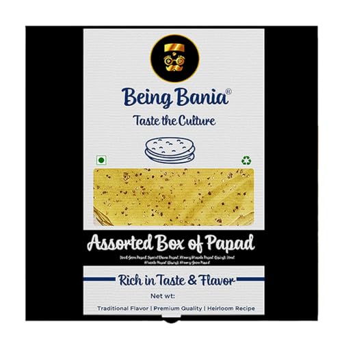Image of Being Bania Assorted Box Of Papad,430G | 5 Flavors In One Box | 25 Pieces |Dal Papadam