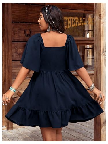 Image of Verdusa Women's Plus Size Western Boho Floral Dress Cowgirl Country Concert Vacation Outfits Flowy Summer Dresses