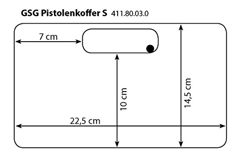 GSG Pistolenkoffer 23cm Noppenschaum Kurzwaffen Koffer Pistolen Koffer abschließbar Waffenkoffer Schutzkoffer