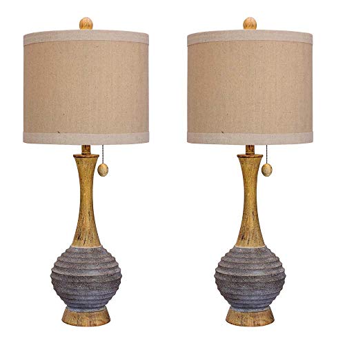 Martin Richard W-6266AGBR-2PK Table Lamp, Antique Grey/Brown, 2 Count