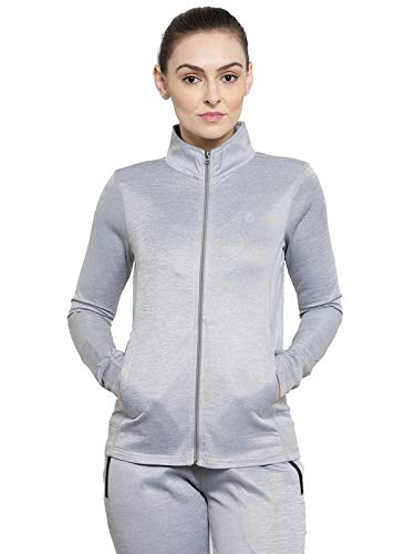 BUKKUMWomen Basic Solid Sweatshirt Silver