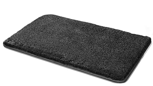 Alfombra de baño, Alfombra de Baño Microfibra Esponjosa, Alfombras de Ducha Absorbente y Antideslizante Suave, Lavable a Máquina (50x80x3cm-Oscuro) Cover
