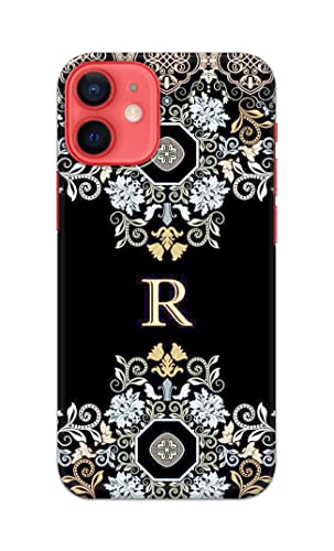 Image of PRINTFIDAA Name II Initial II Letter Floral Pattern Alphabet R Printed Designer Hard Back Case Cover for Apple iPhone 12 / iPhone 12 Pro (6.1 inch), A2403, A2172, A2402, A2407 -(SS) MVN1007