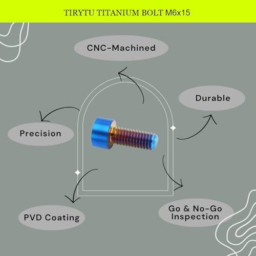 Image of M6x15 Titanium Bolts Socket Head Cap Screw, Burnt Blue, 4PC | Lightweight Design, Ideal for Humid /Salty Environments, Socket Head Hex Key No Washer, MTB /Road Bike Bolts