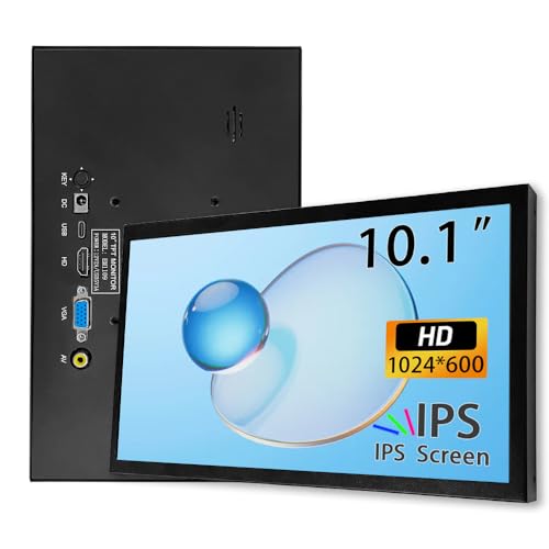 Image of 10.1-inch HDMI /VGA /AV Input Display with 1024 * 600 high-Definition Full View Module, Built-in Speaker, Computer Secondary Screen for Windows System, Monitor for RPI、 DVD、CCTV， No Touch