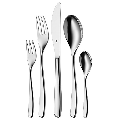 WMF Sinus Besteck Set 12 Personen, Essbesteck 60 teilig Monobloc-Messer, Cromargan Edelstahl poliert, glänzend, spülmaschinenfest WMF Sinus Besteck Set 12 Personen, Essbesteck 60 teilig Monobloc-Messer, Cromargan Edelstahl poliert, glänzend, spülmaschinenfest