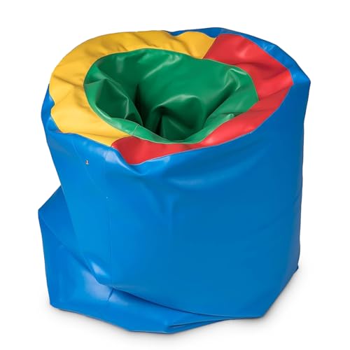 Sensory Owl Sensorischer Tunnel Pouf Mit Füllung 2in1 Für Kinder 90 x 70 cm Sitzkissen Sinnestunnel Spieltunnel Polystyrol Kugeln Wasserdichter Bezug Stressabbau Autismus ADHD Hilfsmittel