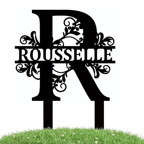 Targhe in metallo personalizzate per cortile, segno di nome in metallo per la strada esterna, segni di nome personalizzato, cartello per cortile, numero civico, decorazione per segnaletica