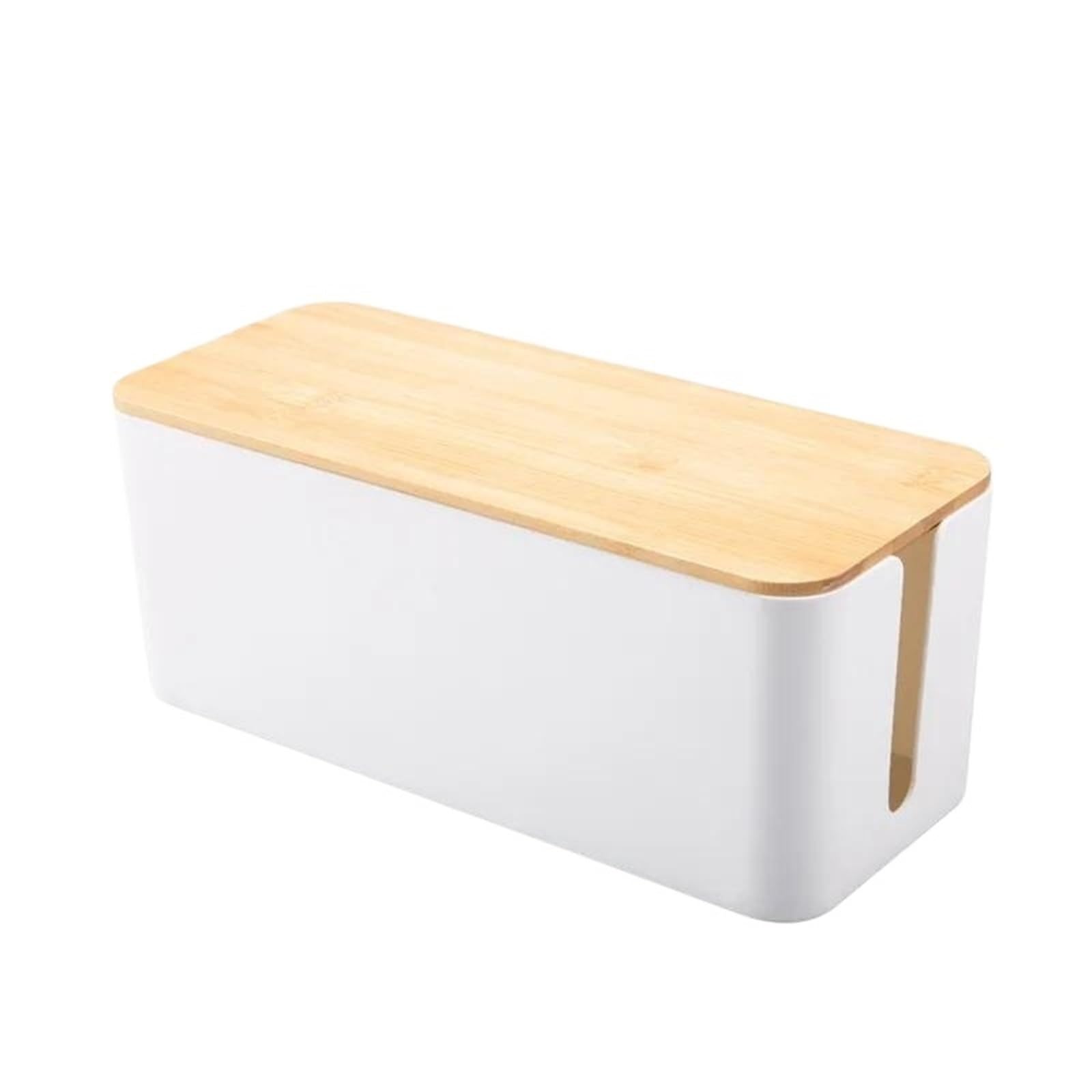 Kabelbox Kabelmanagement-Box, Kabelmanagement-Set for Steckdosenleiste for Verstecken von Drähten, Kabel-Organizer-Boxen, for Zuhause und Büro Für Wohnräume(White Wooden)