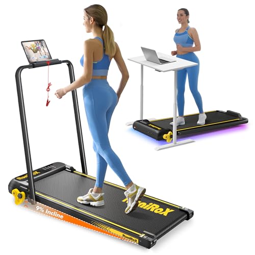 Image of Walking Pad with Incline Portable Treadmill with Handle Bar for Home Office Under Desk Use Small Space Treadmill