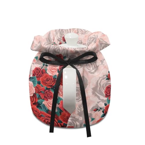 Image of Cat Rose Print Tea Cozy Insulation Kitchen Accessory Tea Cozies Covers Kitchen Home Decorative Teapot Cozy for Keeping Warm Kettle Dust Cover, Pink