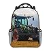 BYETWIK Schulrucksack Schultaschen Mädchen Jungen Teenager Rucksack, Grüner Traktor beim Pflügen von Feldern im Fokus Schultasche Schulrucksäcke Backpack für Damen Herren Geeignet