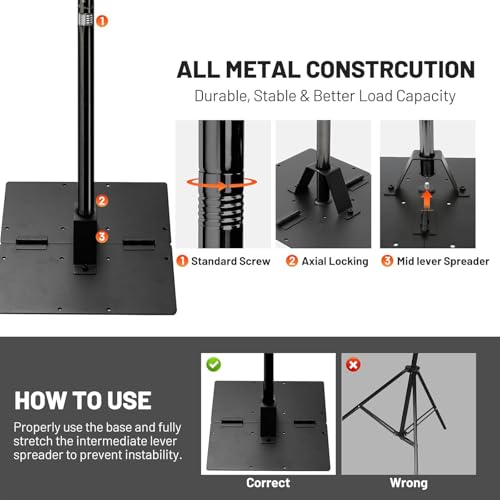 Heavy Duty Pipe and Drape Frame Kit 10x10ft Adjustable Height/Width Photography Background Support Poles All-Metal Construction Backdrop Stand for Party, Birthday, Wedding - Black by Toolterritary - Image 5