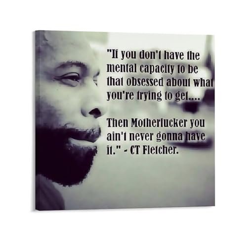 Bodybuilder CT Fletcher Portrait Black And White Art Poster (5) Canvas Print Wall Art Decoration Poster Living Room Office Bedroom Aesthetic Poster 8x8inch(20x20cm) Frame-style