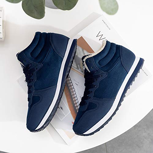 Rojeam Womens Mens Winter Snow Boots Fur Lined Ankle Booties Short Boots Casual Hiking Boots3