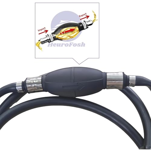 Image of 3 /8 Inch Marine Fuel Line with Primer Bulb for Yamaha Outboard Boat | Fits Boats RVs Tractors Caravans 10mm 3 /8 Marine Fuel Primer Bulb Hose Kit for Outboard Motor 2 Stroke 4 Stroke Fuel Line