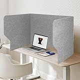 防音・吸音 デスクパーテーション 卓上仕切り 飛沫防止パネル 三面タイプ、オフィス用 パーテーション 卓上 防音ボックス 衝立 折りたたみ式 取り付け不要、幅 60/80/100/120cm 大型 デスクトップパネル 卓上パーティション 集中 ブース 目隠し 学習机仕切り板(グレー,幅80cm)