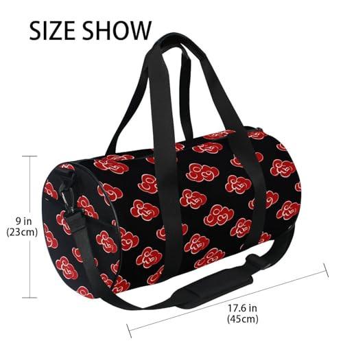 Red Cloud Round Duffel Sports Bag Lightweight with Inner Pocket Gym Bag for Men Women Duffle Bag for Travel Sports OneSize4