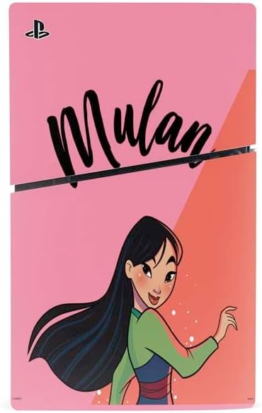 Skinit Decal Gaming Skin Compatible with PS5 Slim Digital Edition Bundle - Officially Licensed Disney Princess Mulan Art Design