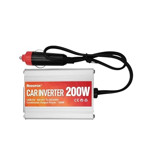 Inversor,Inversor Onda Pura Mini inversor de Potencia for Coche de 200 W, 400 W y 600 W, de Onda sinusoidal modificada, de 12 V CC a 220 V CA, 50 Hz.(200W)
