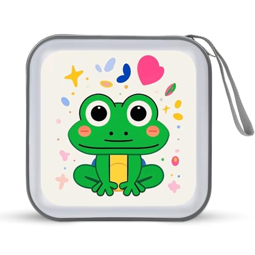 Rangement CD DVD pour voyage et voiture pochette zippée 40 places motif grenouille