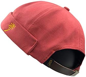Men Hats Docker Cap Hats Skullcap Beanie Worker Sailor Cap Brimless Cap Rolled Cuff Retro Fashion Brimless Hat with Adjustable