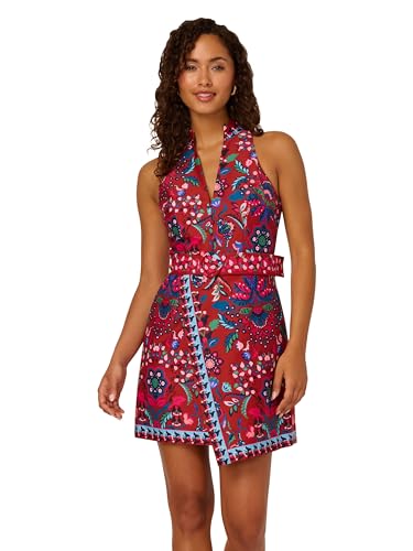 Adrianna Papell Women's Halter Printed Short Dress