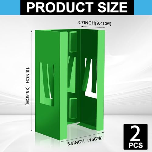 Image of Lounsweer 2 Pcs Magnetic Gloves Dispenser Holders Wall Mount Boxes of Gloves Commercial Quality Towels Wipes Paper Tissue Box Holder Kitchen Fridge Office Workshops Garage Tool Hospital (Green)
