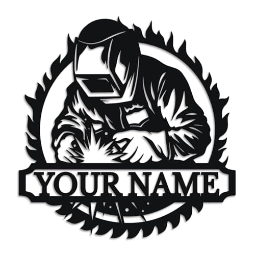 Personalized Welder Metal Sign for Wall, Garage, Man Cave