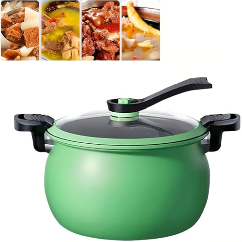 SHAIRMB Microolla A PresióN, Olla A PresióN EléCtrica De Gran Capacidad De 8 L, Olla A PresióN MultifuncióN De Bajo Consumo, CoccióN RáPida, para Comidas Familiares, Sopas,Verde