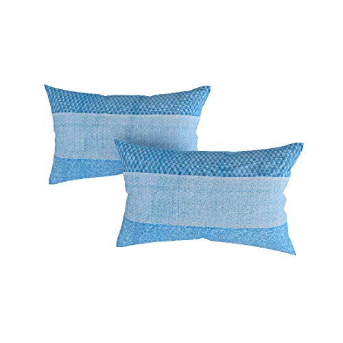 Image of Swayam Pure Cotton Double Bedsheet with 2 Pillow Covers | Size 90 x 100 inch | 160 TC | Striped Design | Soft Breathable Bed Sheet | Comfortable & Durable for Bedroom - Blue