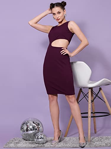 Image of OOMPH! Women's Polyester Blend Bodycon Knee-Length Dress Pack of 1