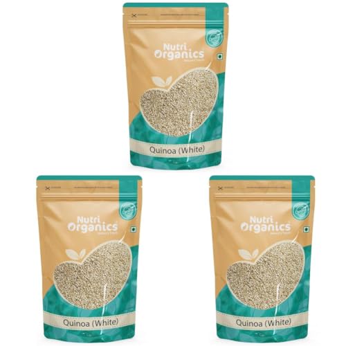 Image of NutriOrganics Premium Quinoa 250 Grams - Gluten Free Quinoa, Healthy Breakfast, Diet Food for Weight Loss (Pack of 3)