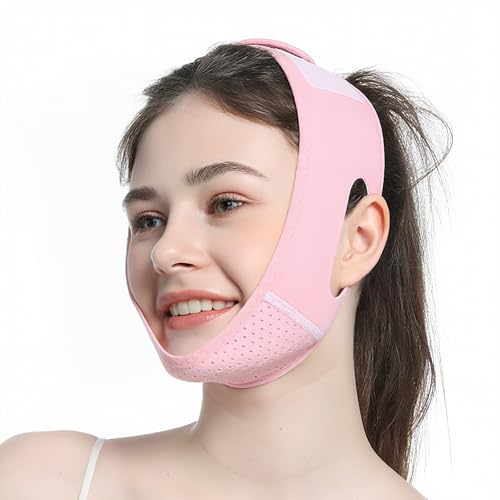 V-Line Face Lifting Belt, Reusable V Line Face Lifting Bandage Chin Strap, V Shaped Face Slimming Strap Chin Jawline Support Belt, Firms and Lifts Facial Contours, Jaw Exerciser