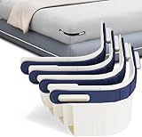 Cuspainex Sheet Holders for Fitted Sheets – 4 Pack Heavy Duty ABS+Silicone Lock Straps, Keep Sheets Firm & Tight, No Slippage – Easy Install Bed Sheet Holders - Midnight Blue