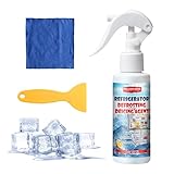 kühlschrank Abtauspray, Enteiserspray für Gefrierschrank, Leicht Entfrosten, mit Krabber und Handtücher, Spart Energie und Geruch und Verhindert Die Bildung Neuer Eisschichten (120 Ml)