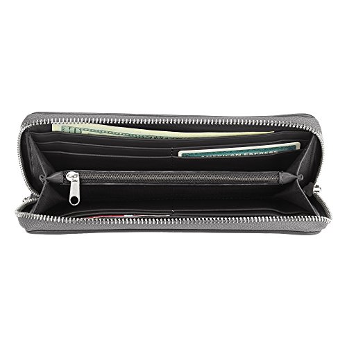 Lewis N. Clark Rfid-Blocking Leather Card Holder Clutch, Black, One Size #TOP1