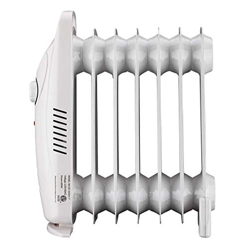Homeleader Oil Filled Radiator Heater, 700W Space Heater, Portable Overheating Protection Oil Heater, for Home and Office, White