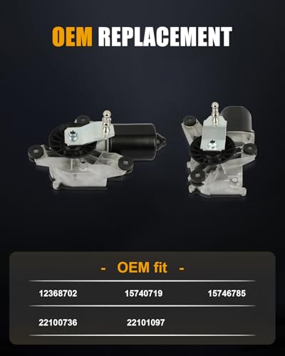 Image of ROADFAR Front Windshield Wiper Motor Fit for Chevrolet C1500 C2500 C3500 | Fit For Cadillac For Escalade|For GMC For C1500 1991-1999|For GMC For C7000 Topkick|Replace 22100736|22101097|5 Pins