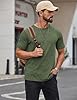 COOFANDY Mens Cotton T-Shirts Short Sleeve Crew Neck Shirts Vintage Summer Comfort Classic Basic Tees Army Green 3XL #2