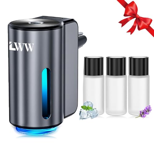 LWW Smart Car Air Freshener, 3 Levels of Adjustable Intensity, Aroma Rechargeable Aroma Diffuser, Adjustable Aroma Diffuser, 220mAh Built-in Fresh+Intense+Ocean Flavour
