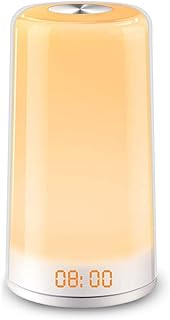 Lichtwecker, COOLWEST LED Wake Up Licht mit Sonnenaufgang Simulation/Snooze/5 Naturgeräuschen/ 3 Helligkeitsstufen RGB Nac...