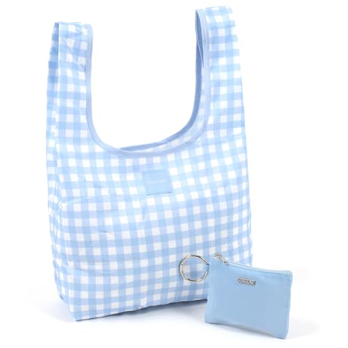 [キタムラ] ポーチ付き エコバッグ BN0006 レディース アイスブルー（ギンガムチェック） [青] 21211のサムネイル
