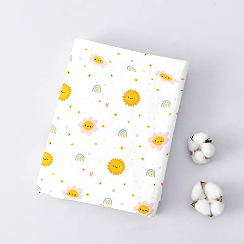 Sw Setwier Kids Twin Size Bedding Set Cartoon Floral Sun Quilt Cover White Lightweight Girls Flowers Duvet Cover Set Rainbow Comforter Cover For Boys Girls Teens With 2 Pillowcases #TOP4