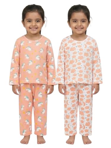 Image of The Mom Store Kids Cotton Night Suit for Boys and Girls | Breathable Night Dress for Kids Boys and Girls | Printed Nightsuit Pajama Set | Comfortable All-Season Sleepwear for Daily Use | Combo Set