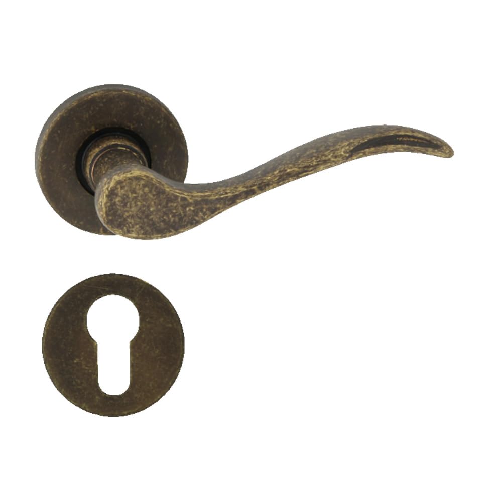 Domino Venus-R M75 - Set maniglia per porta in bronzo anticato, per ufficio