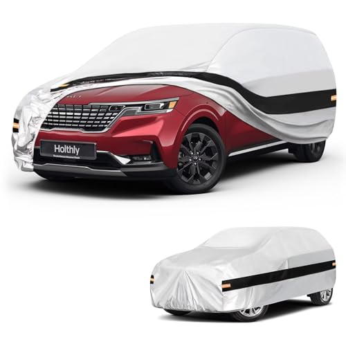 Image of 10 Layers Mini Van Car Cover Custom Fit for Kia Carnival /Sedona (2006-2026), Waterproof All Weather for Automobiles, Outdoor Full Cover Sun Dust Rain Protection with Cotton. Silver