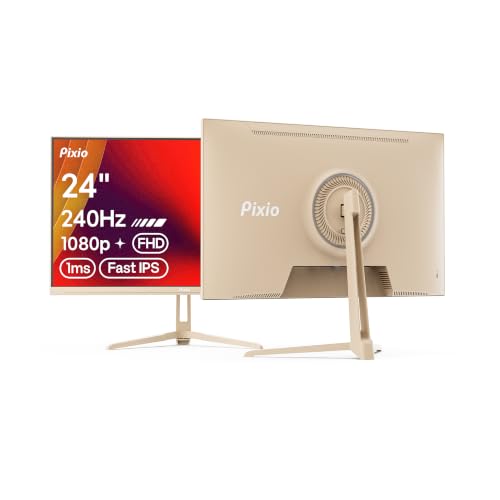 Image of Pixio PX249 Wave Beige 24 inch 240Hz Refresh Rate FHD 1080p Resolution Fast IPS Panel 1ms GTG Response Time Built-in Speakers Gaming Monitor with Adaptive Sync