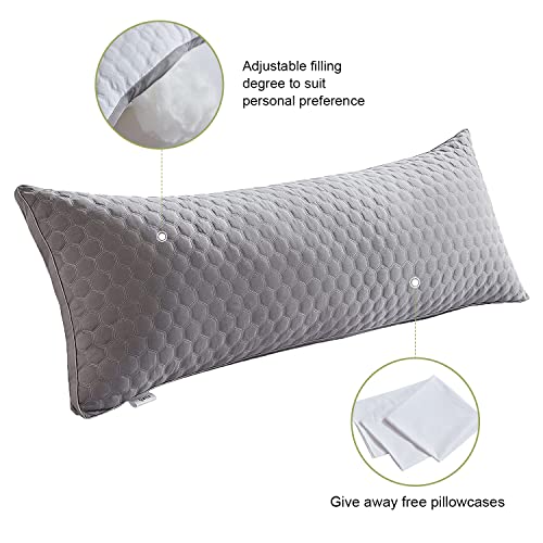 Qeils Body Pillow For Adults,Long Pillow For Sleeping, Large Pillow Insert For Side Sleepers - 21"X54"(Grey) #TOP3