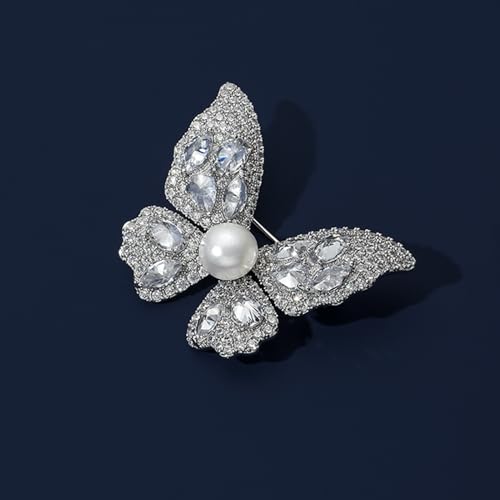 Image of YeapYeap Butterfly Brooches for Women Girl - Rhinestone Scarf Pin for Ladies Wedding Bouquet Broach for Birthday, Christmas, Anniversary